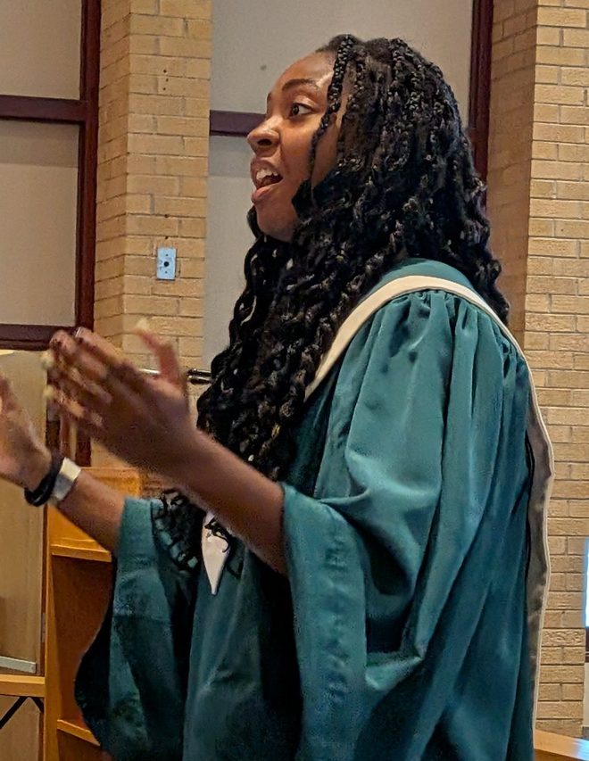 The choir director leading the choir